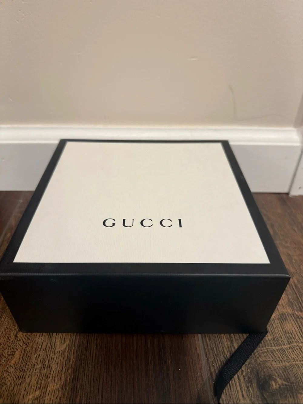 Gucci Black Leather Belt with Gold Double G Interlocking Buckle size G90
